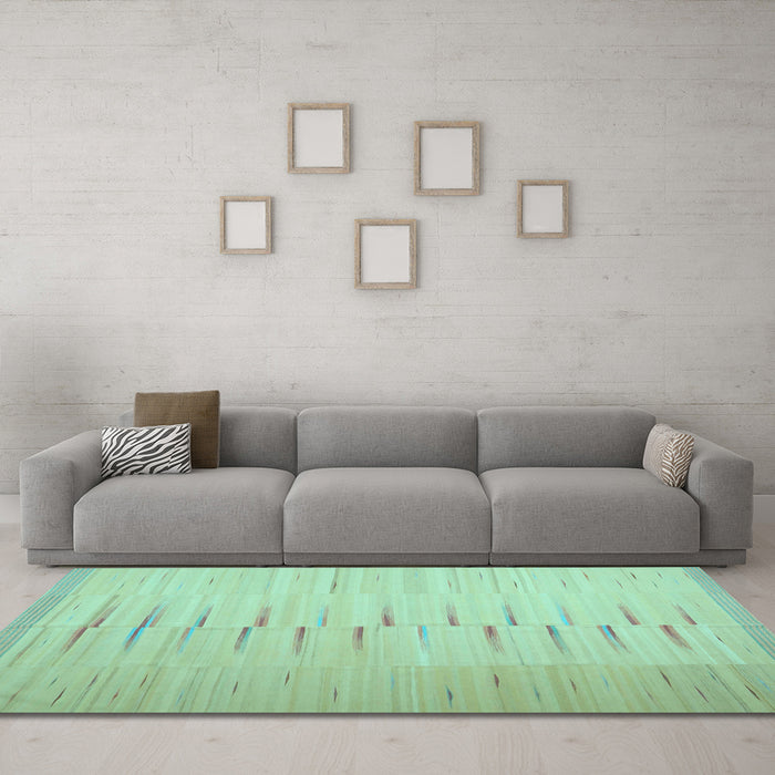 Machine Washable Abstract Light Blue Contemporary Rug in a Living Room, wshcon1261lblu