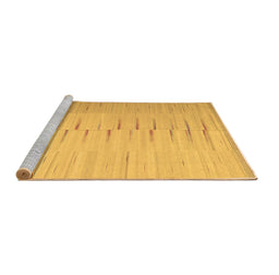 Sideview of Machine Washable Abstract Brown Contemporary Rug, wshcon1261brn