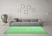 Machine Washable Abstract Turquoise Contemporary Area Rugs in a Living Room,, wshcon1261turq