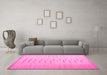 Machine Washable Abstract Pink Contemporary Rug in a Living Room, wshcon1261pnk