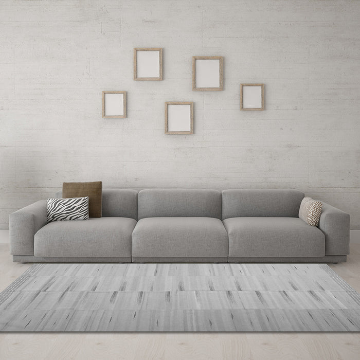 Machine Washable Abstract Gray Contemporary Rug in a Living Room,, wshcon1261gry