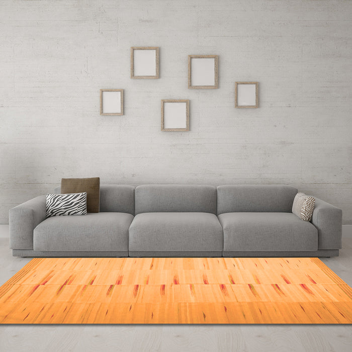 Machine Washable Abstract Orange Contemporary Area Rugs in a Living Room, wshcon1261org