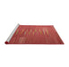 Serging Thickness of Machine Washable Contemporary Ruby Red Rug, wshcon1262