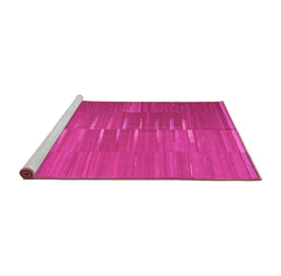 Sideview of Machine Washable Oriental Pink Traditional Rug, wshcon1262pnk
