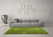 Machine Washable Oriental Green Traditional Area Rugs in a Living Room,, wshcon1262grn