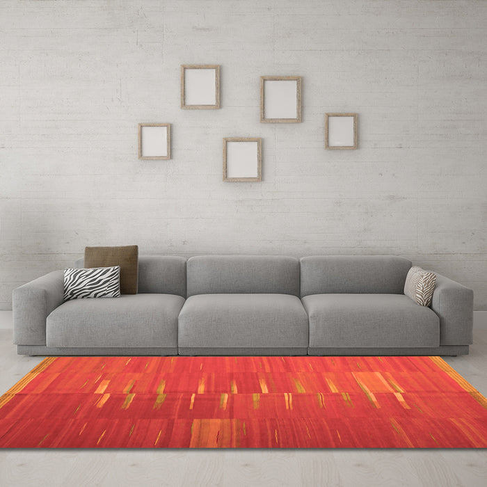 Machine Washable Oriental Orange Traditional Area Rugs in a Living Room, wshcon1262org
