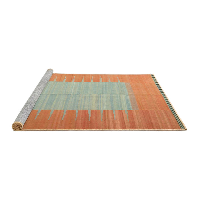 Serging Thickness of Machine Washable Contemporary Neon Orange Rug, wshcon1263