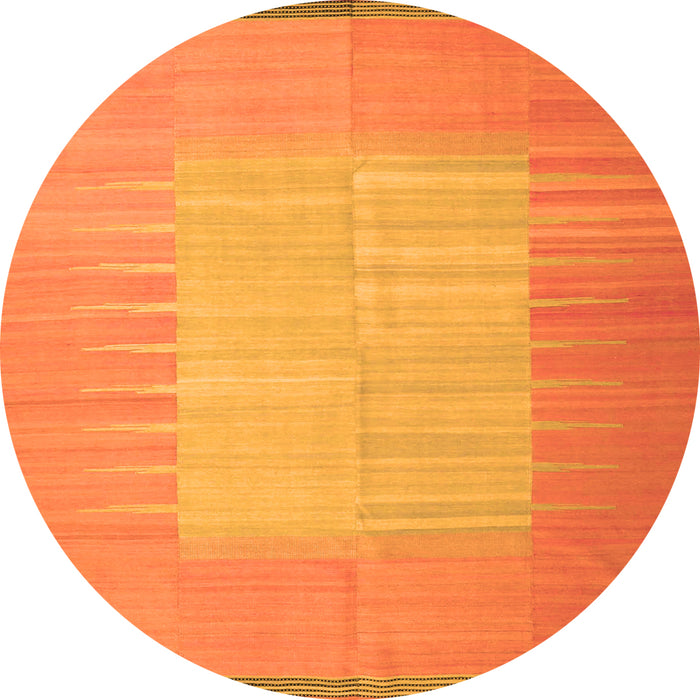 Square Abstract Orange Contemporary Rug, con1263org
