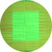 Machine Washable Abstract Green Contemporary Area Rugs, wshcon1263grn