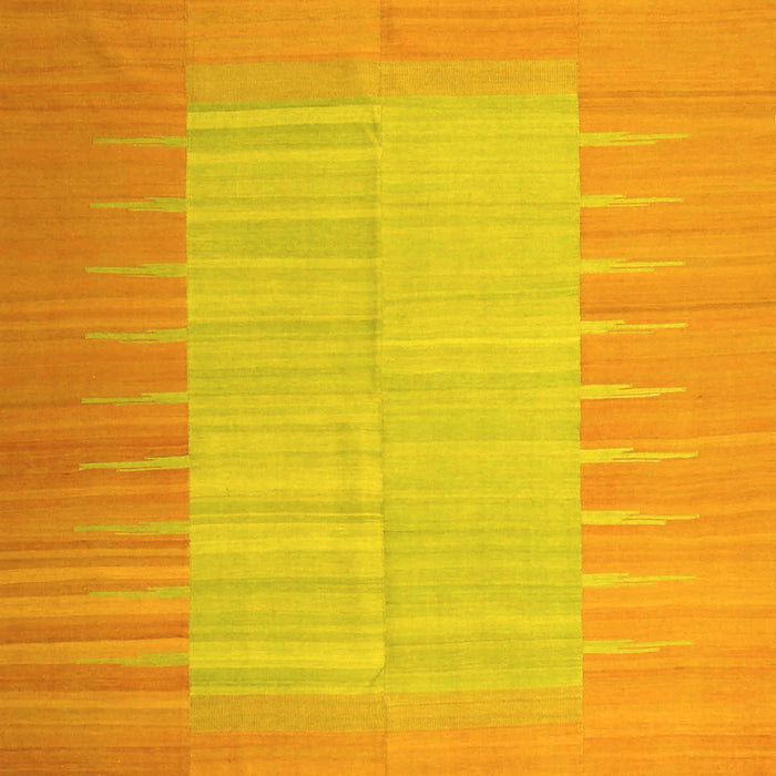 Machine Washable Abstract Yellow Contemporary Rug, wshcon1263yw