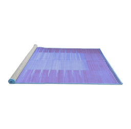 Sideview of Machine Washable Abstract Blue Contemporary Rug, wshcon1263blu