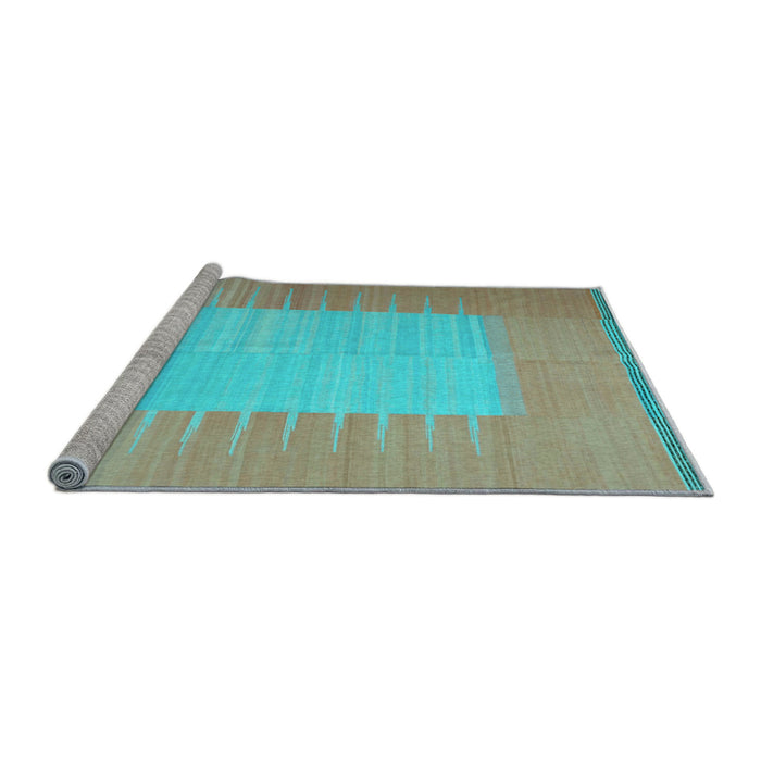 Sideview of Machine Washable Abstract Light Blue Contemporary Rug, wshcon1263lblu