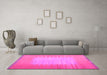 Machine Washable Abstract Pink Contemporary Rug in a Living Room, wshcon1263pnk