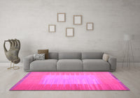 Machine Washable Abstract Pink Contemporary Rug, wshcon1263pnk