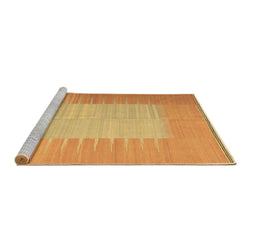Sideview of Machine Washable Abstract Brown Contemporary Rug, wshcon1263brn