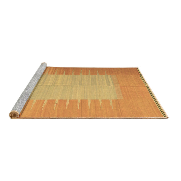 Sideview of Machine Washable Abstract Brown Contemporary Rug, wshcon1263brn