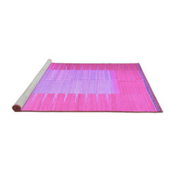 Sideview of Machine Washable Abstract Purple Contemporary Area Rugs, wshcon1263pur