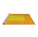 Sideview of Machine Washable Abstract Yellow Contemporary Rug, wshcon1263yw