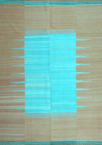 Abstract Light Blue Contemporary Rug, con1263lblu