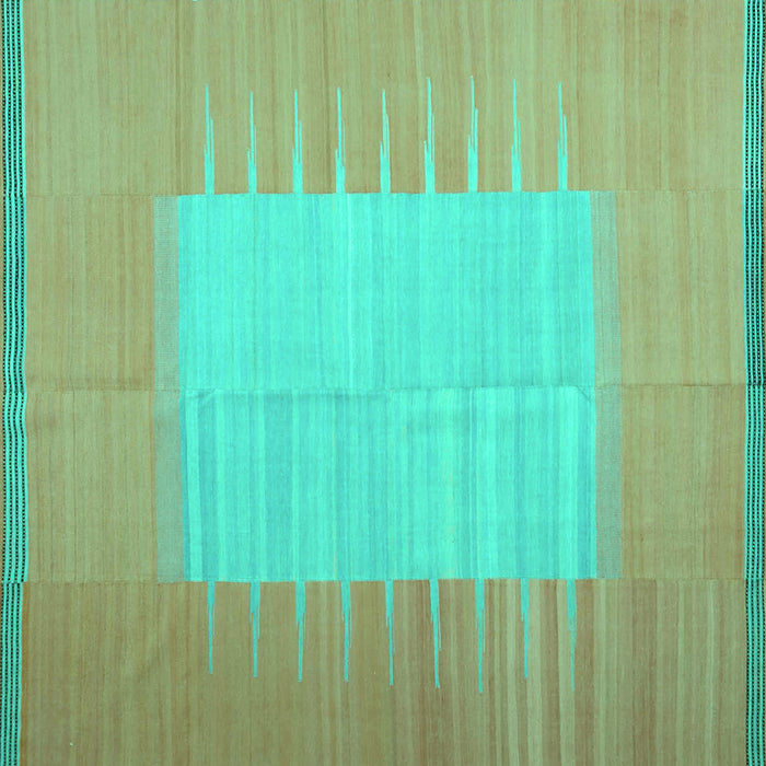 Square Abstract Turquoise Contemporary Rug, con1263turq