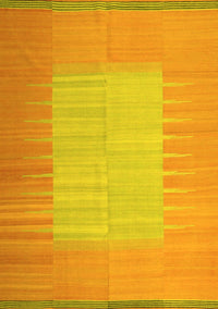 Abstract Yellow Contemporary Rug, con1263yw