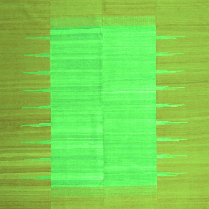 Serging Thickness of Machine Washable Abstract Green Contemporary Area Rugs, wshcon1263grn