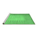 Sideview of Machine Washable Abstract Emerald Green Contemporary Area Rugs, wshcon1263emgrn