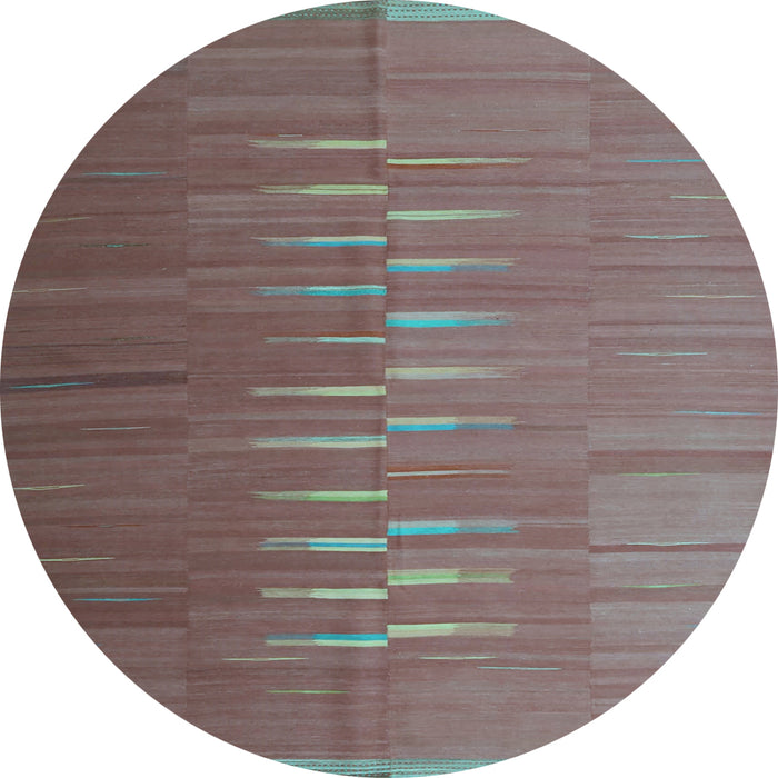 Round Oriental Light Blue Traditional Rug, con1264lblu