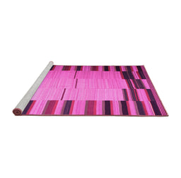 Sideview of Machine Washable Abstract Pink Contemporary Rug, wshcon1265pnk