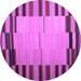 Round Abstract Purple Contemporary Rug, con1265pur