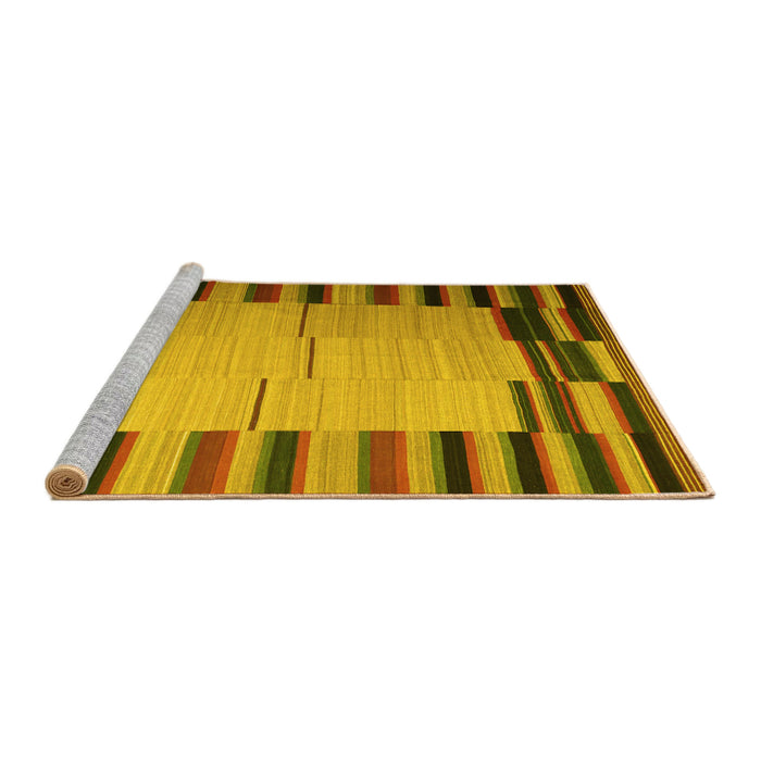 Sideview of Machine Washable Abstract Yellow Contemporary Rug, wshcon1265yw