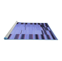 Sideview of Machine Washable Abstract Blue Contemporary Rug, wshcon1265blu
