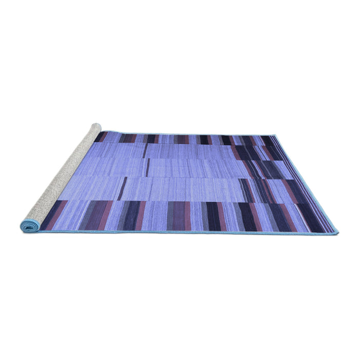 Sideview of Machine Washable Abstract Blue Contemporary Rug, wshcon1265blu