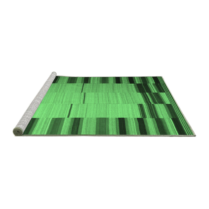 Sideview of Machine Washable Abstract Emerald Green Contemporary Area Rugs, wshcon1265emgrn