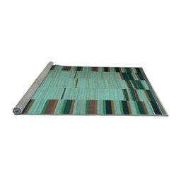 Sideview of Machine Washable Abstract Light Blue Contemporary Rug, wshcon1265lblu
