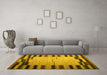 Machine Washable Abstract Yellow Contemporary Rug in a Living Room, wshcon1265yw