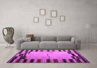 Machine Washable Abstract Purple Contemporary Rug, wshcon1265pur