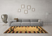 Machine Washable Abstract Brown Contemporary Rug in a Living Room,, wshcon1265brn