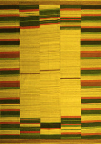 Abstract Yellow Contemporary Rug, con1265yw