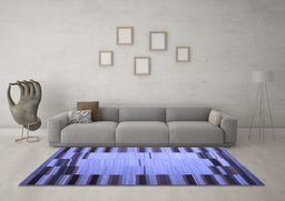 Machine Washable Abstract Blue Contemporary Rug in a Living Room, wshcon1265blu