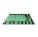 Sideview of Machine Washable Abstract Turquoise Contemporary Area Rugs, wshcon1265turq