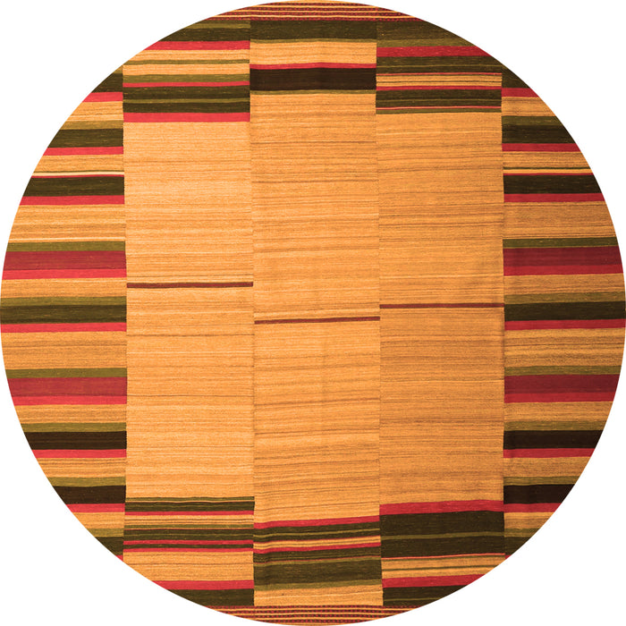 Square Abstract Orange Contemporary Rug, con1265org