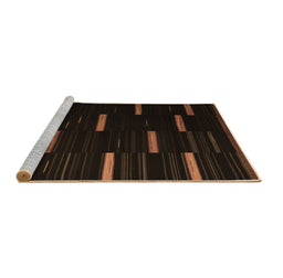 Sideview of Machine Washable Abstract Brown Contemporary Rug, wshcon1266brn