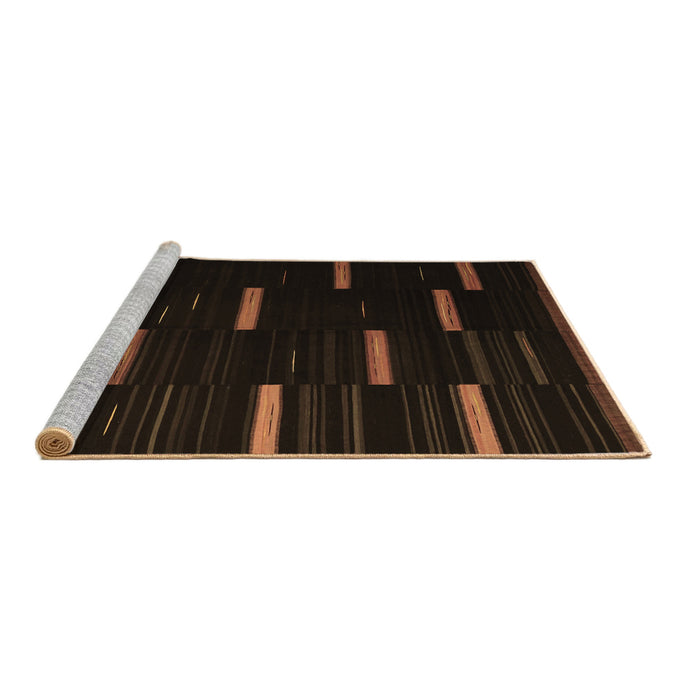 Sideview of Machine Washable Abstract Brown Contemporary Rug, wshcon1266brn