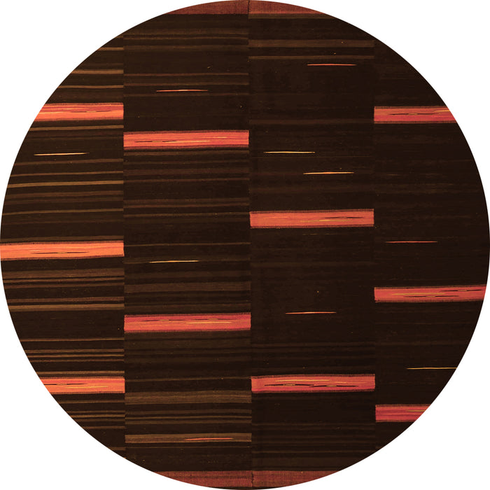 Square Abstract Orange Contemporary Rug, con1266org