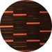 Square Abstract Orange Contemporary Rug, con1266org