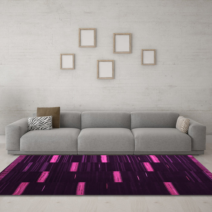 Machine Washable Abstract Pink Contemporary Rug in a Living Room, wshcon1266pnk