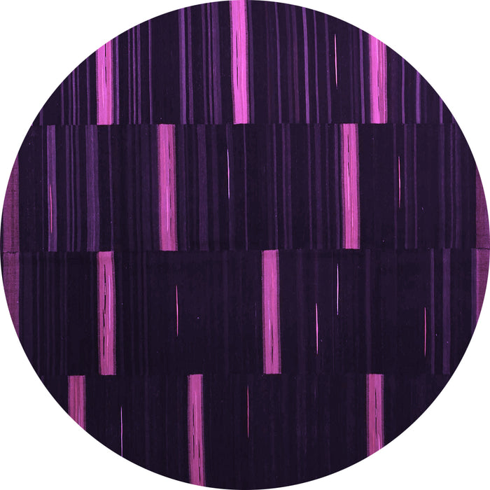 Round Machine Washable Abstract Purple Contemporary Area Rugs, wshcon1266pur