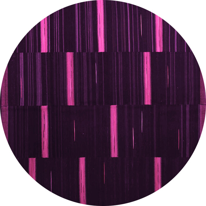 Round Abstract Pink Contemporary Rug, con1266pnk