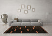 Machine Washable Abstract Brown Contemporary Rug in a Living Room,, wshcon1266brn